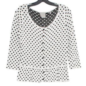 Evolution by Cyrus Cardigan Sweater Peplum 3/4 Sleeve Classic Minimalist Small